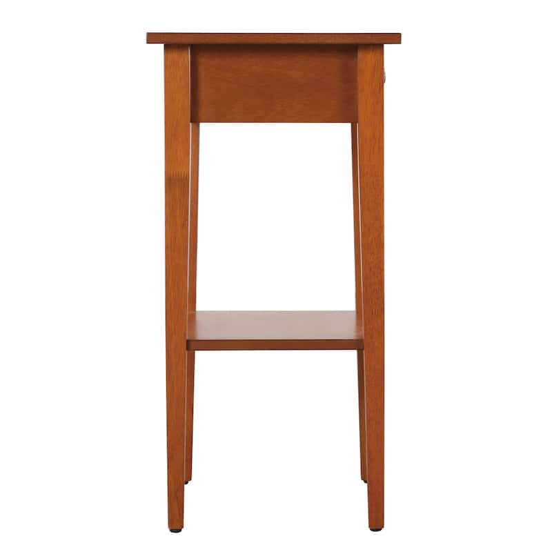 Oak Nightstand 28x18x14 Modern Bedside Table with Warm Finish, Minimalist Style and Compact Storage for Bedroom Use