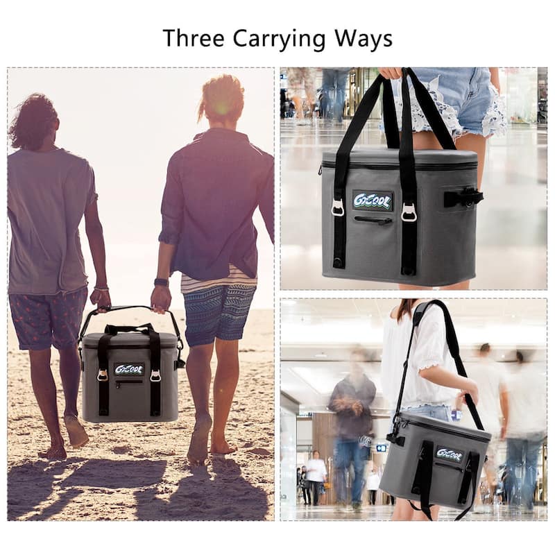 Gymax Insulated Lunch Box Lunch Bag 24-Can Soft Cooler Bag