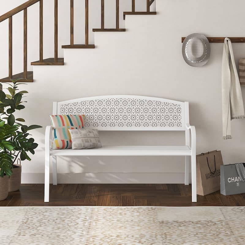 Maypex 2-Person Metal Outdoor Garden Bench