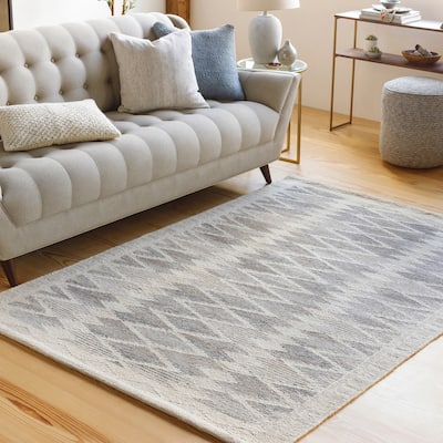 Shuni Handmade Mod Striped Viscose Blend Area Rug