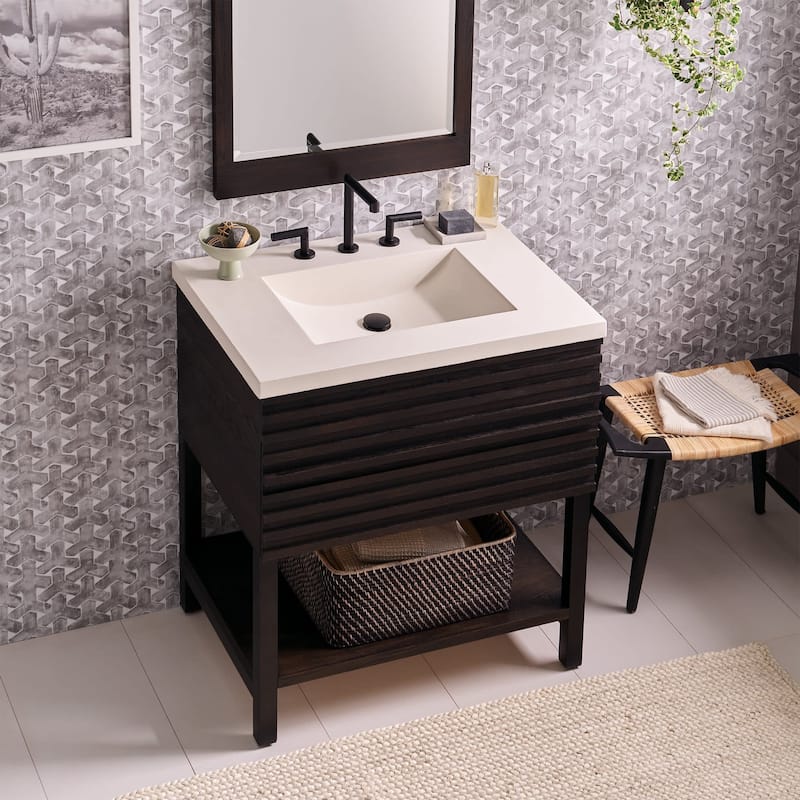 Native Trails VNM30 Winemaker 30" Single Free Standing Vanity Cabinet - Charred Oak - Oak Finish