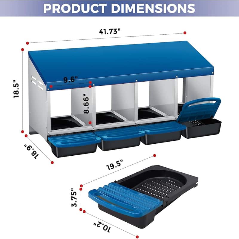 Roll-Away Nesting Boxes for Chickens Coop with Perch