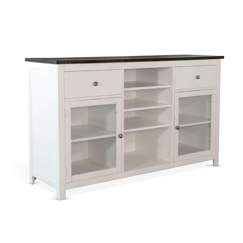 Orso Sideboard Buffet Cabinet, 2 Drawers w Adjustable Shelves, White