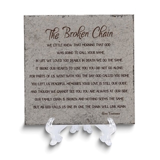 Curata The Broken Chain Bereavement Poem Ceramic Tile with Stand