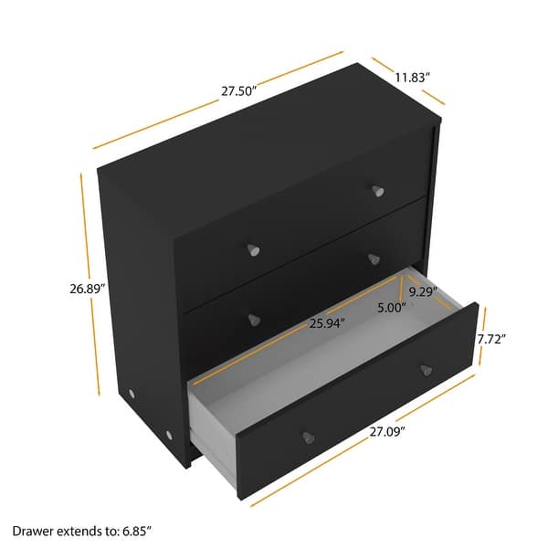 dimension image slide 0 of 7, Porch & Den Zoe 3-drawer Engineered Wood Chest