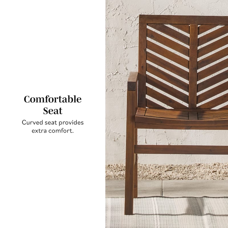 Middlebrook Acacia Wood Chevron Patio Chair (Set of 2)