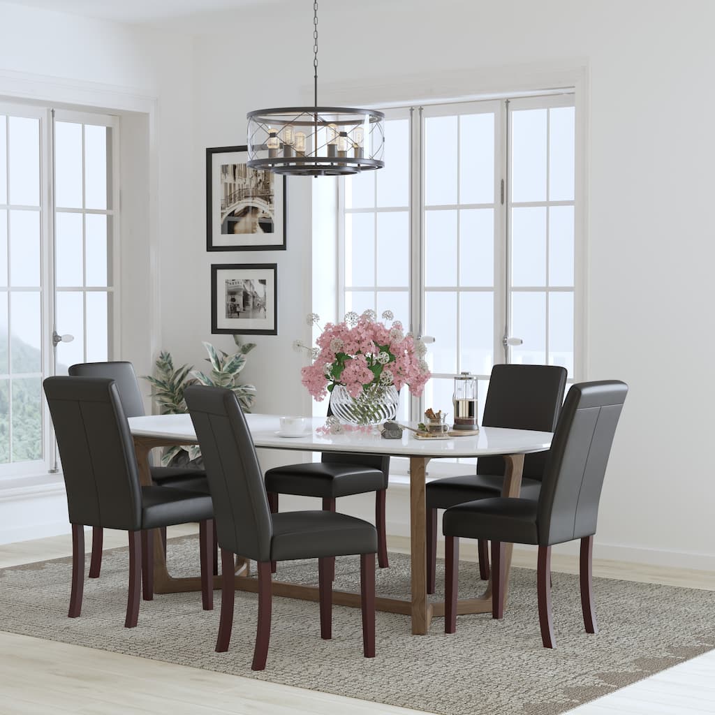 6 Pack Parsons Chairs with Solid Hardwood Frame Construction