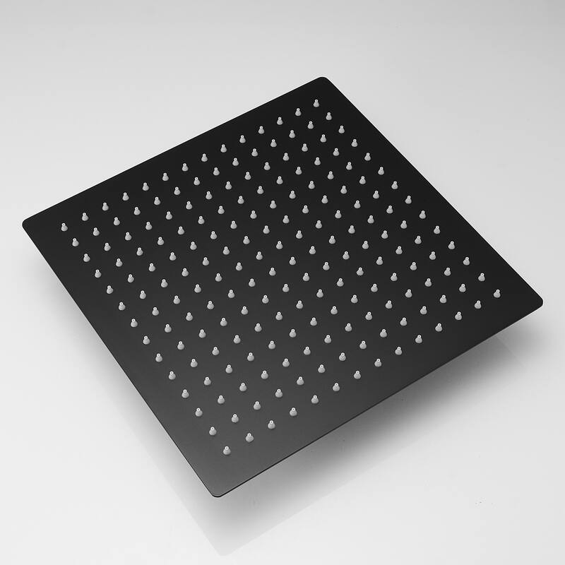 Solid Square Rainfall Shower Head in Black