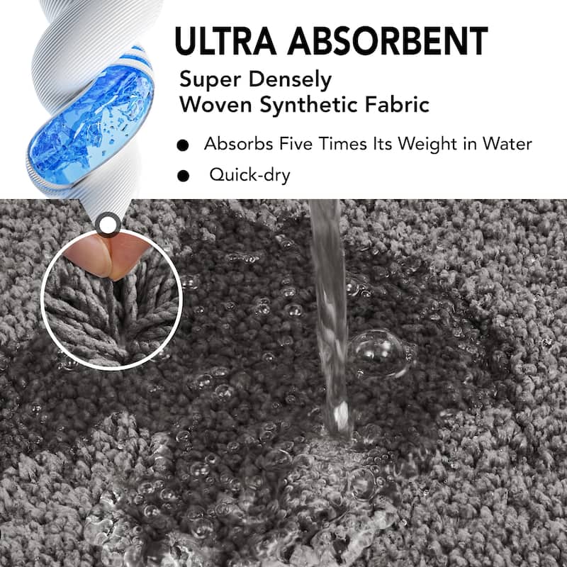 Deconovo Bathroom Rugs, Non Slip Absorbent Shower Bathroom Mat (1 PC)