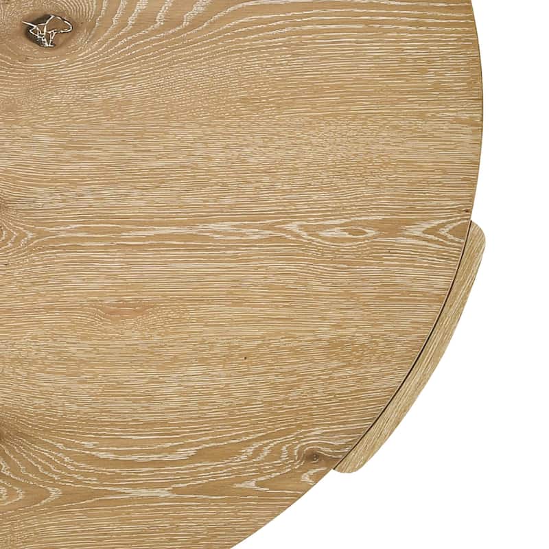 Furniture of America Minst Modern 2-Piece Oak Wood Round Coffee Table Set