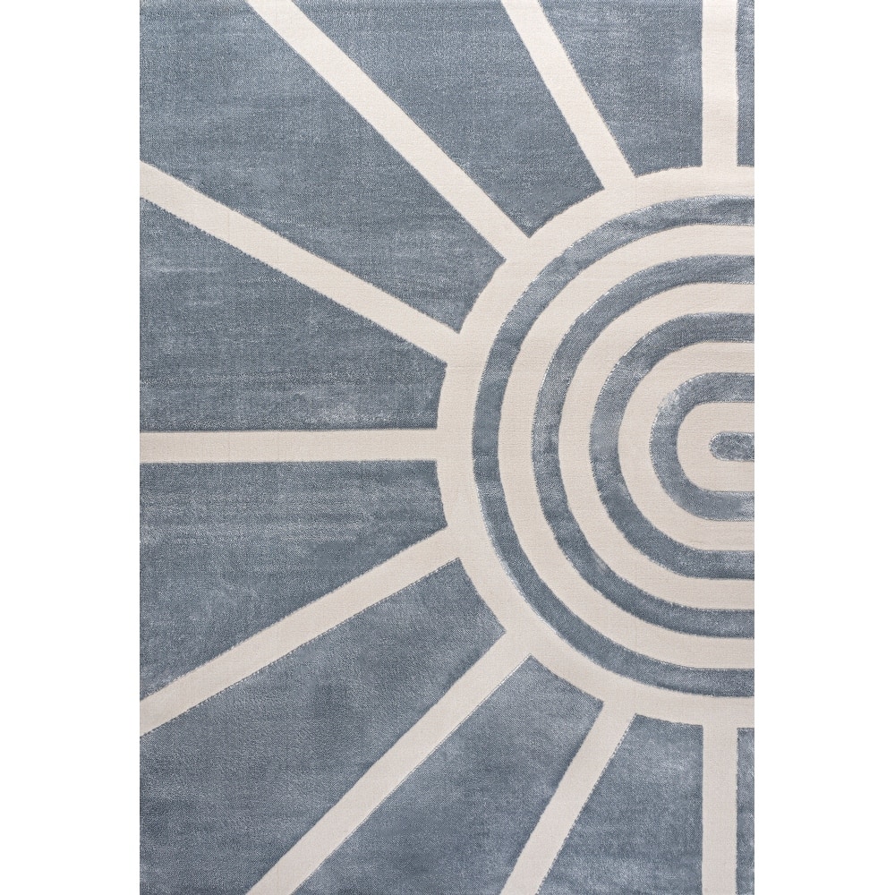 JONATHAN Y Alcina MidCentury Scandinavian Abstract Sun Two-Tone High-Low Area Rug