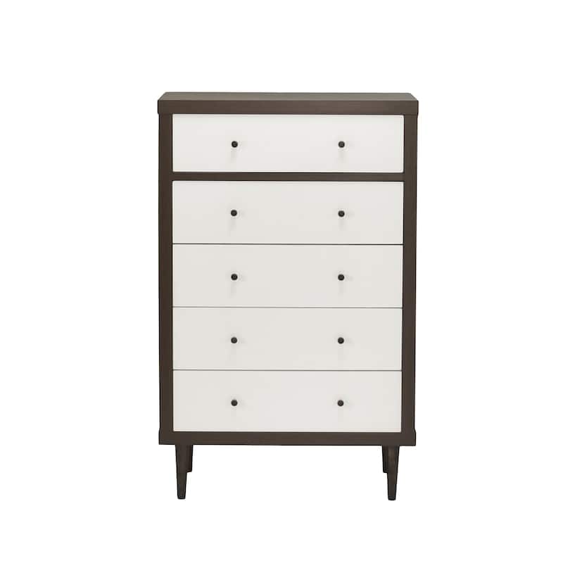5-Drawer Vertical Chest, Modern Wooden Chest of Drawers with Spacious Storage Space for Bedroom, Hallway, Lliving room