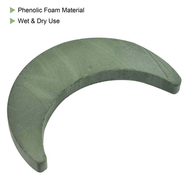 Floral Foam Block Moon Shaped Brick for Flower Mud Florist Arrangement - Green