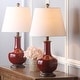 preview thumbnail 2 of 6, SAFAVIEH Lighting 25-inch Carolanne Red Table Lamp (Set of 2) - 14"x14"x23.5"