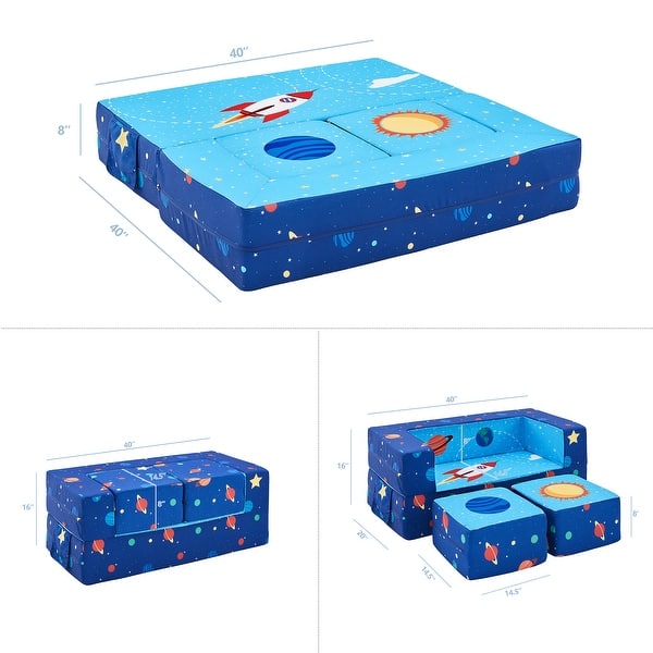 dimension image slide 1 of 2, Kids Couch Modular Loveseat Children Furniture for Playroom