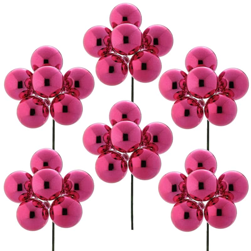 40mm Shatterproof Plastic Bunch of 6 Stemball Set of 6