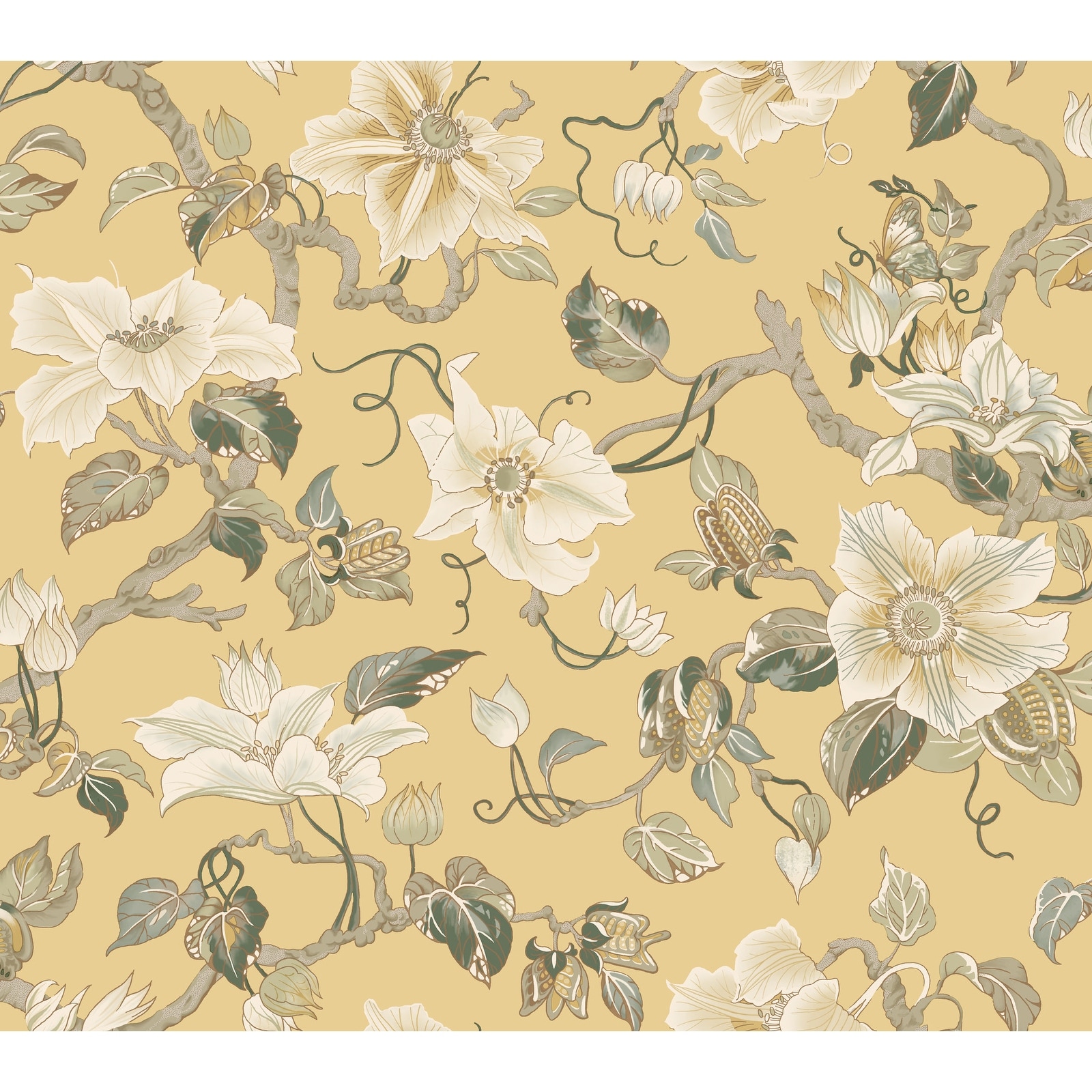 Ronald Redding Marguerite Vine Yellow Wallpaper