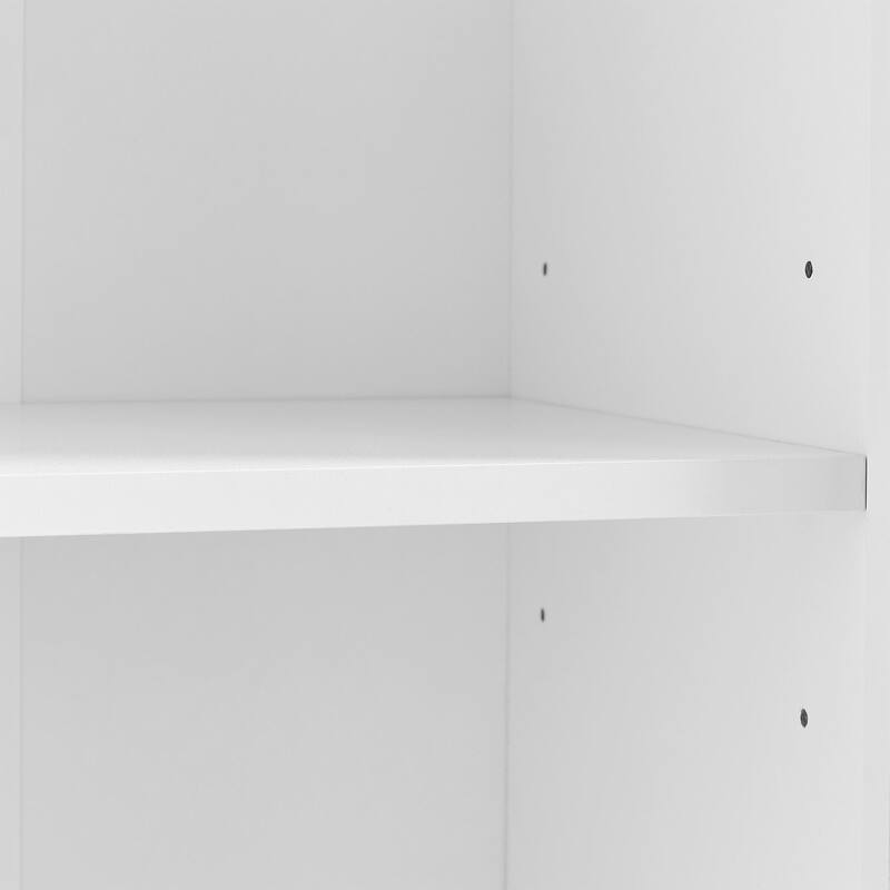 Modern Tall Storage Cabinet with Tilt-Out Compartment and Adjustable Shelves
