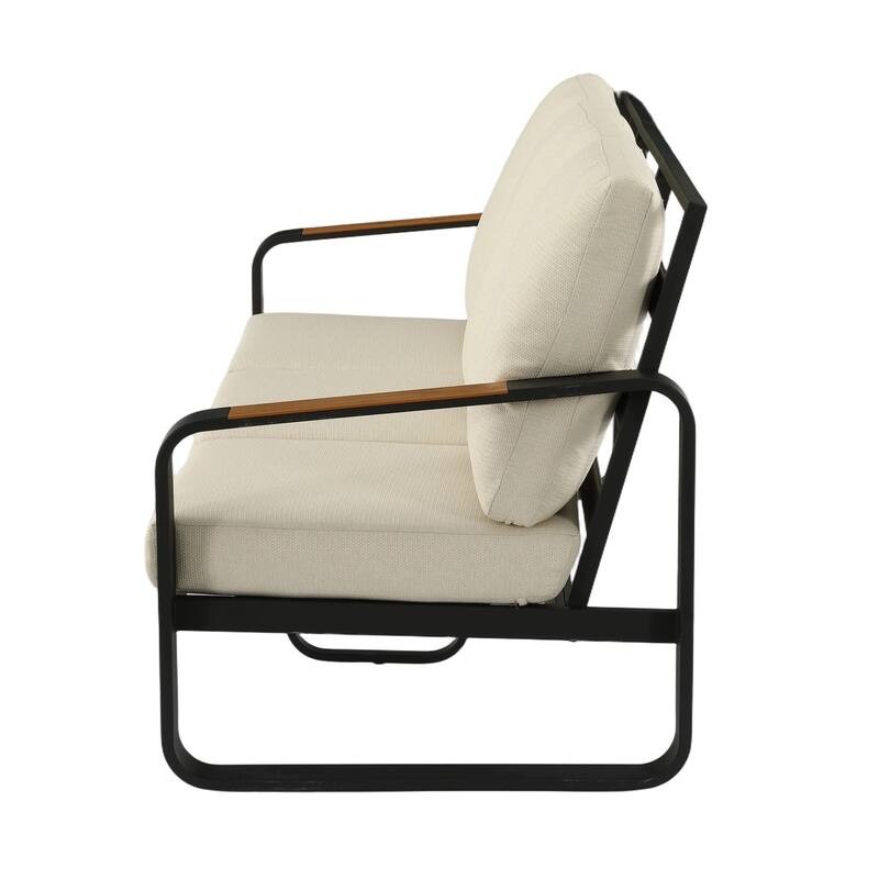 Outdoor Patio Sofa with Removable Cushions, Weather-Resistant