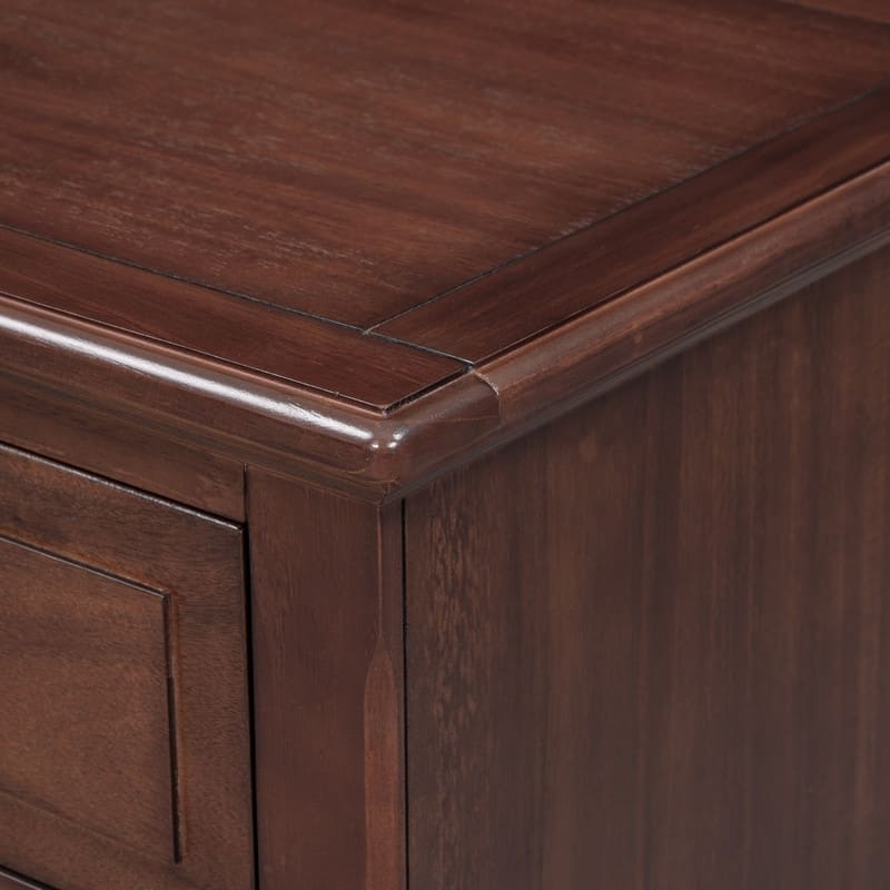Elegant 3-Drawer Nightstand (Set of 2) Storage Cabinet Crafted from Solid Wood for Bedroom Organization