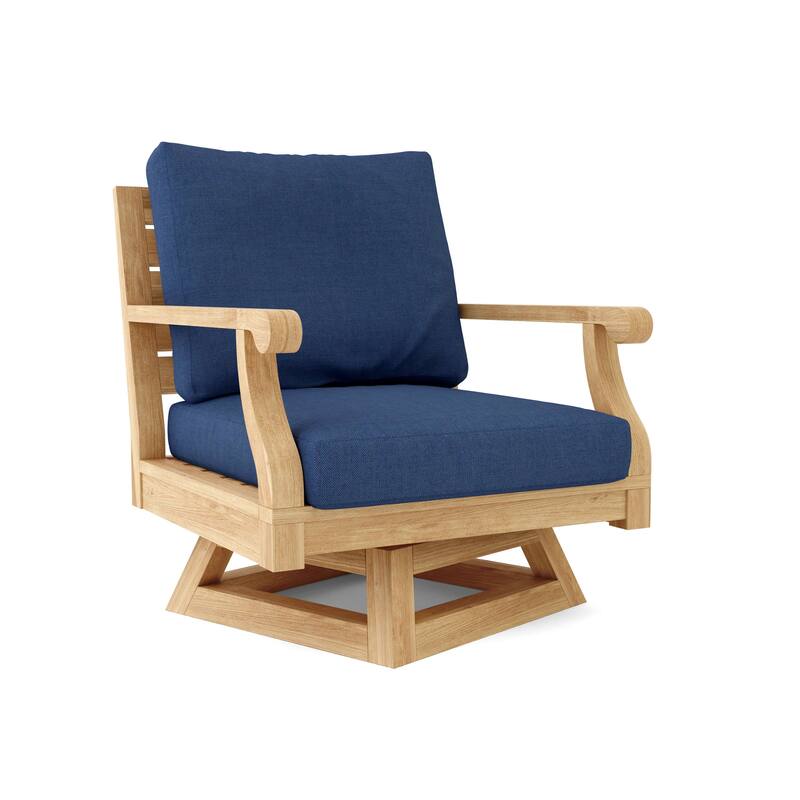 Riviera Swivel Armchair with Cushion - Canvas Navy