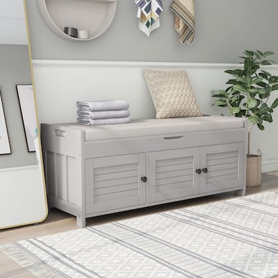 TREXM Storage Bench with 3 Shutter-shaped Doors