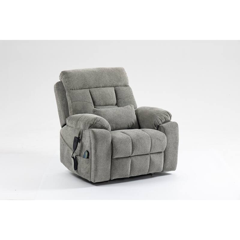 Dual OKIN Motor Power Lift Recliner Chair, Electric Sofa with Heat & Massage, Heavy-Duty Recliner Chair with 2 Cup Holders
