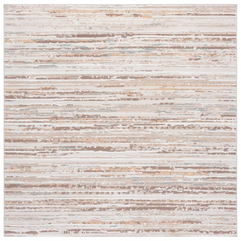 SAFAVIEH Sydney Delyth Modern Rug - 6'6" Square - Beige/Brown Ivory