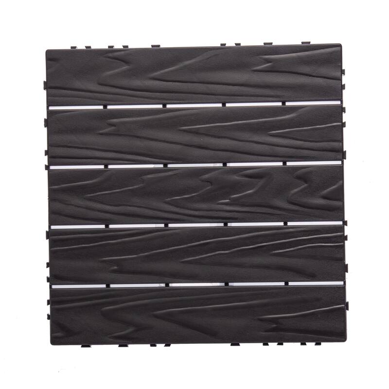 76-Pack Interlocking Deck Tiles, 11.42"x11.42", 68.8 Sq.Ft, Wood Grain Plastic Flooring for Outdoor