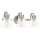 preview thumbnail 3 of 3, Halstead 3-Light Brushed Nickel Vanity Light