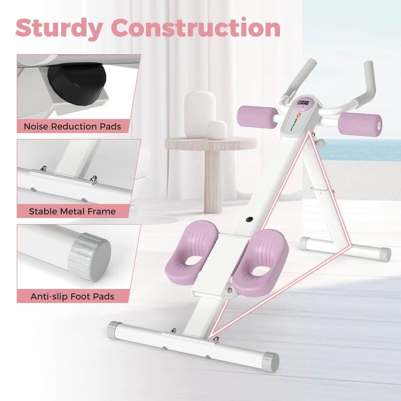 Goplus Adjustable Abdominal Trainer with Elbow Support Knee Protection
