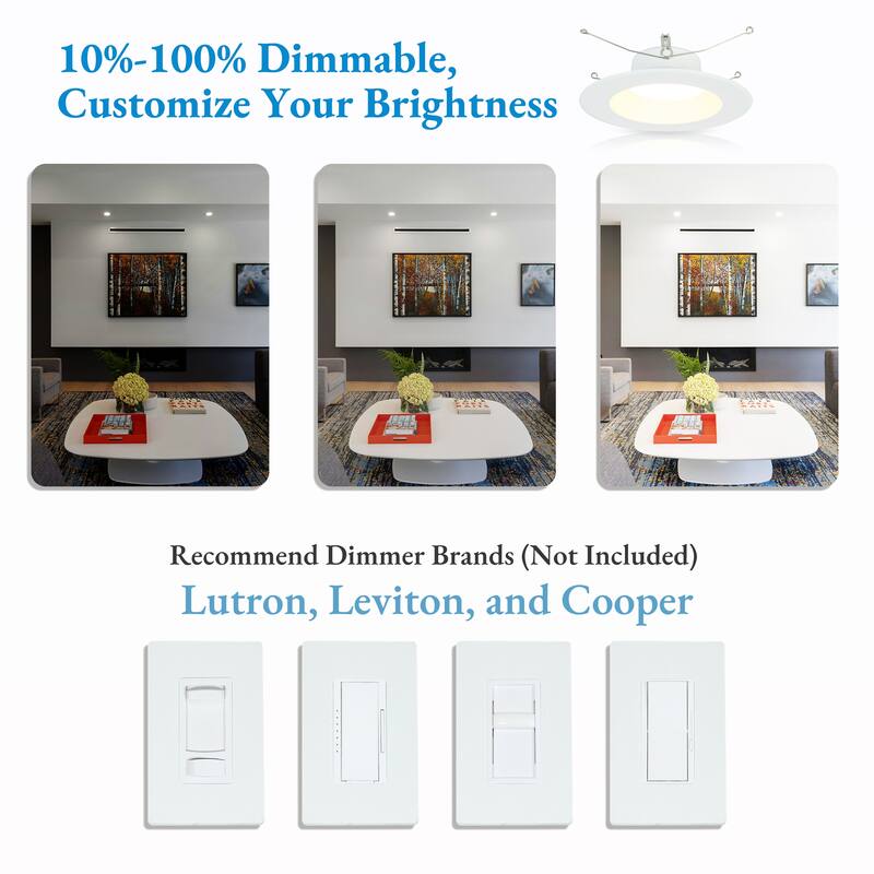Flush Mount Round Ceiling Light 7.4" Wide 5CCT Dimmable Recessed Lighting