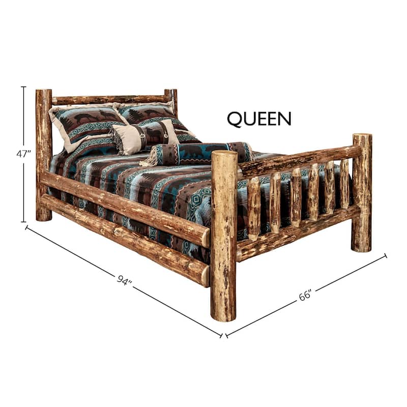 Montana Woodworks Glacier Country Collection Queen Bed, Stained & Lacquered Finish