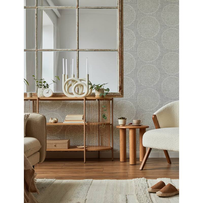 A-Street Prints Salma Grey Medallion Wallpaper