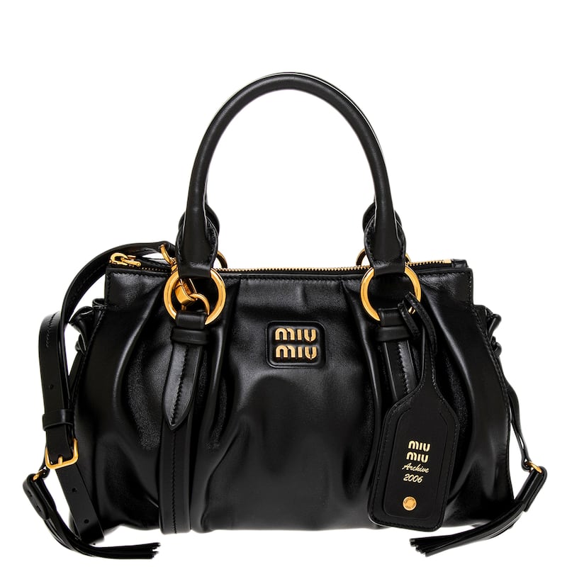 Miu Miu Joie Nappa Leather Bag - Black