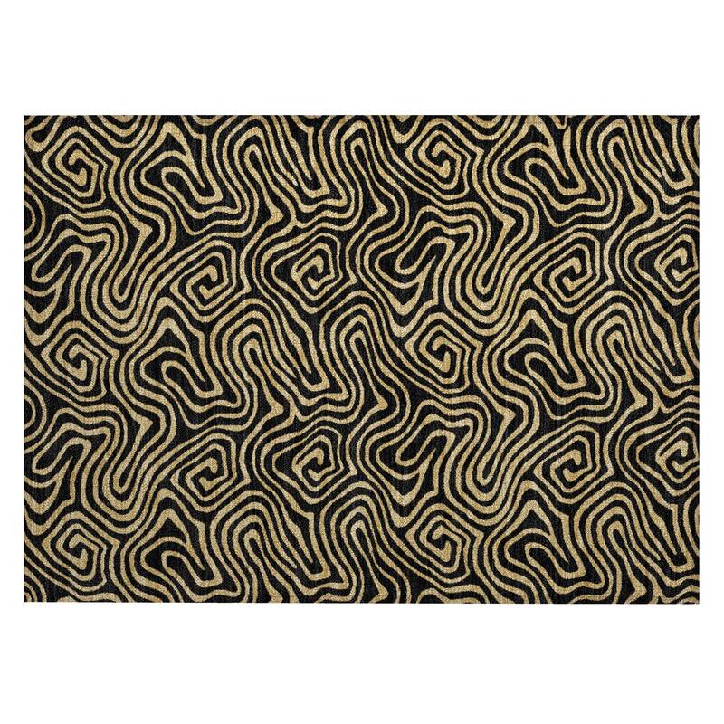 Machine Washable Indoor/ Outdoor Modern Trance Chantille Rug