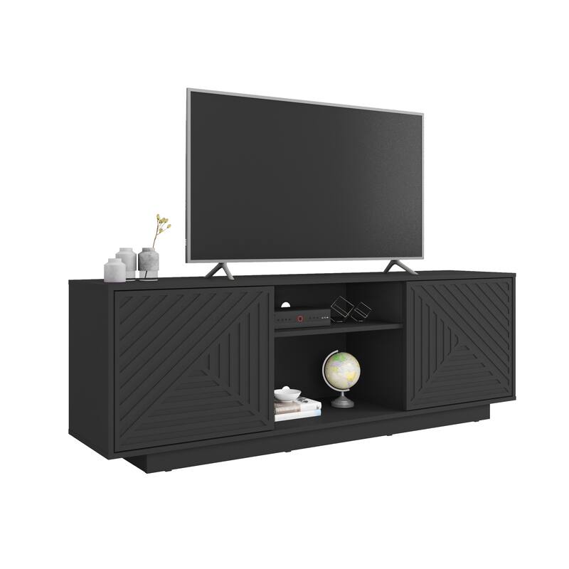 Modern TV Stand for TVs Up to 70", Black