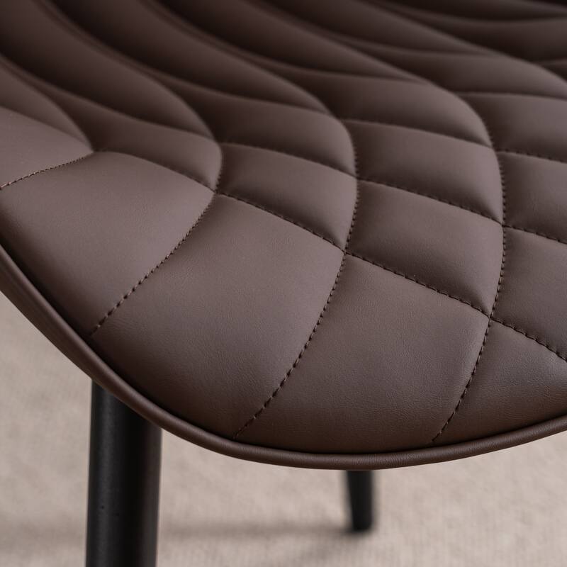 Upholstered Dining Chairs Set of 2, Faux Leather Kitchen Chairs