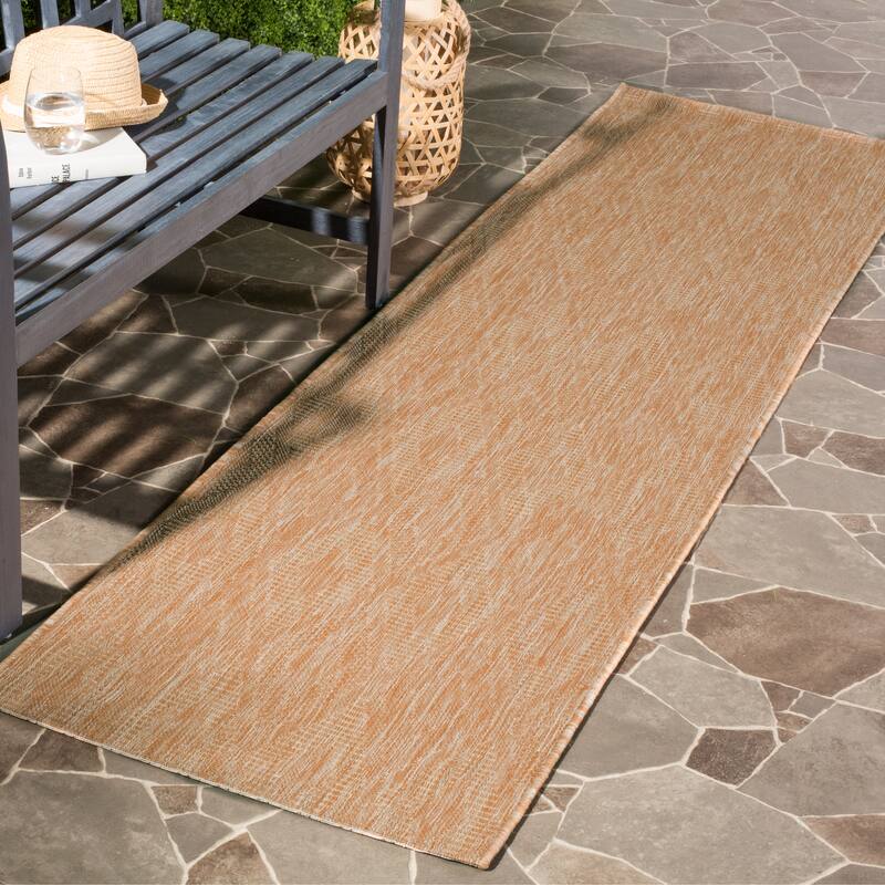 SAFAVIEH Courtyard Marolyn Indoor/ Outdoor Waterproof Patio Backyard Rug - 2'3" x 6'7" Runner - Natural/Natural
