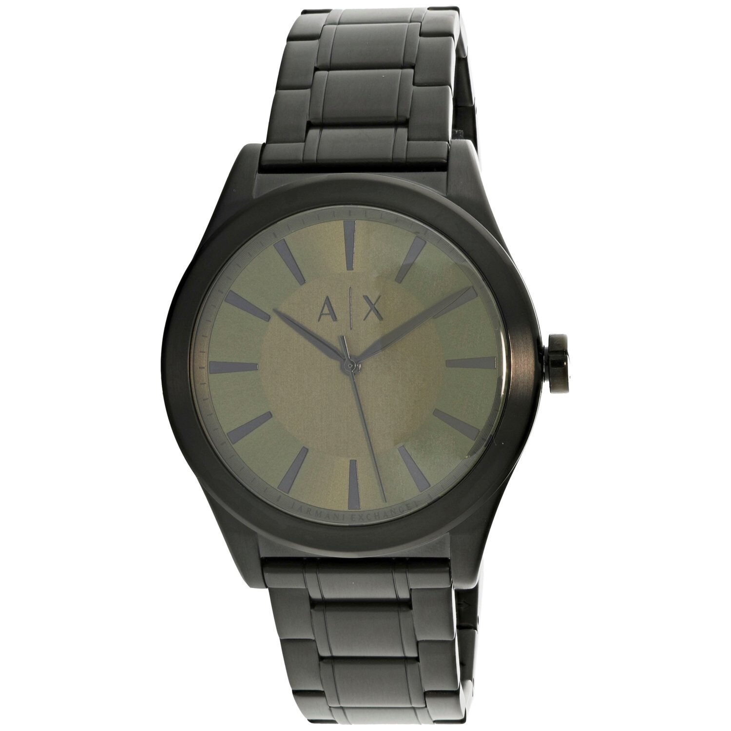 armani exchange men's black stainless steel bracelet watch