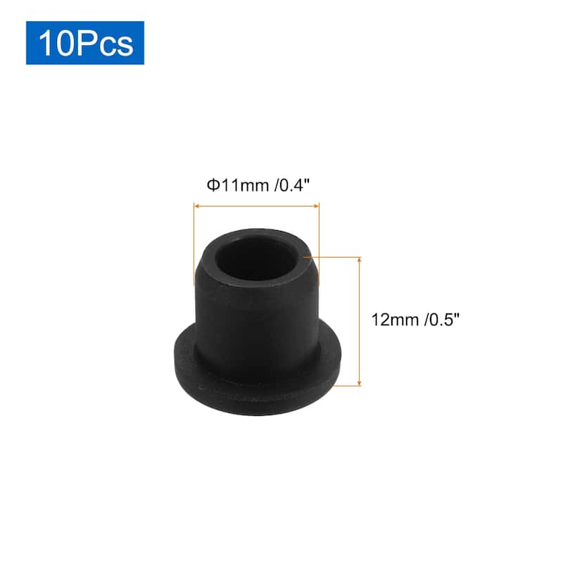 10PCS Silicone Plugs, Salt Shakers Hollow Stopper Sealing Plug, White - Black - 11mm