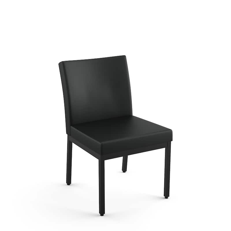 Amisco Perry Dining Chairs (Set of 2) - Black Faux Leather / Black Metal