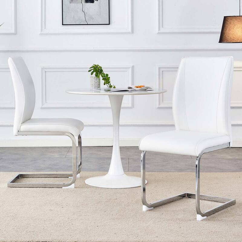 Set of 2 PU Material High Resilience Dining Chair