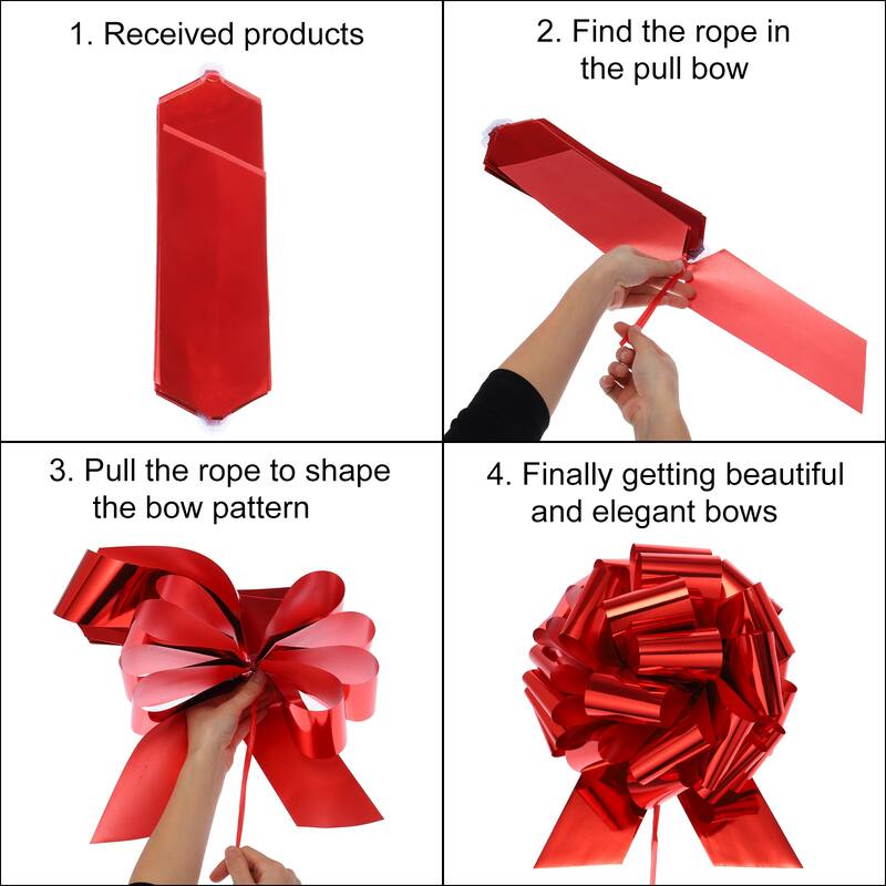 2pcs Extra Giant Large Pull Bow Christmas Car Gift Wrapping Bows - Gold - 20 inch