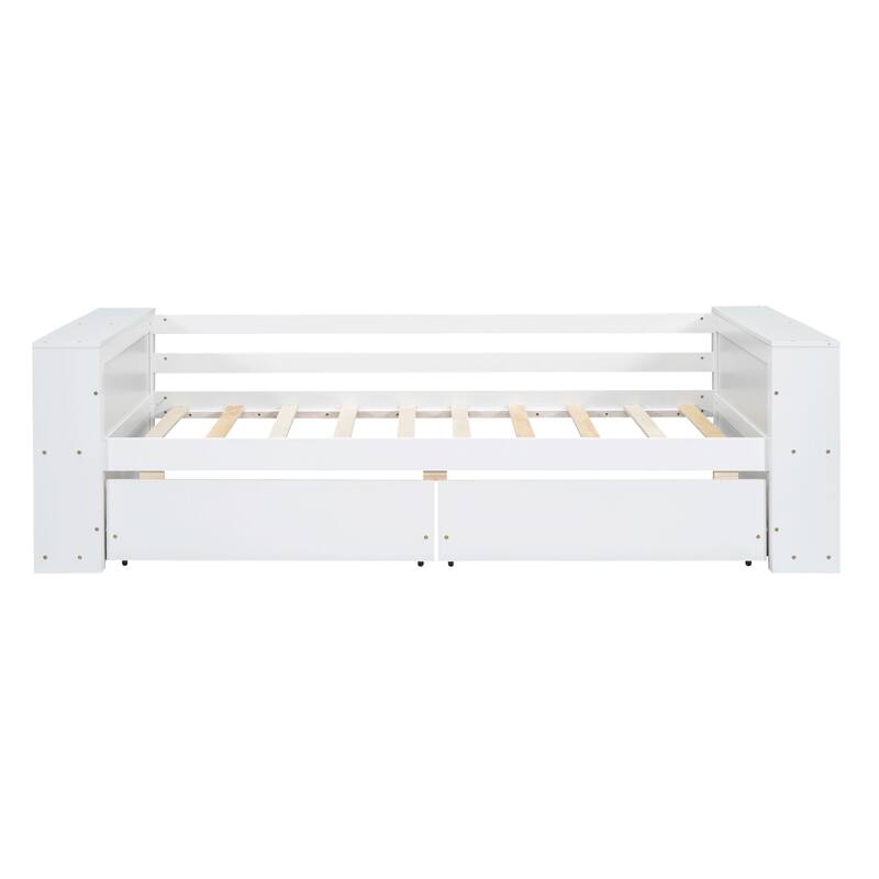Double sofa bed with shelves and drawers