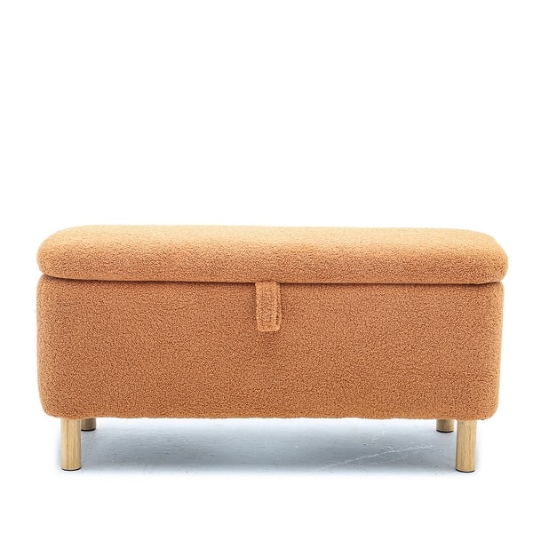 Modern Foot Rest Stool Storage Chest, Entryway Benchs Boucle Storage ...