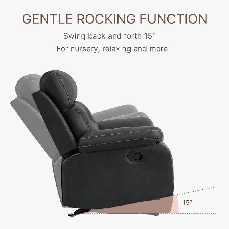 Spruce & Spring Lauren Manual Recliner Glider Rocker Chair for Living Room