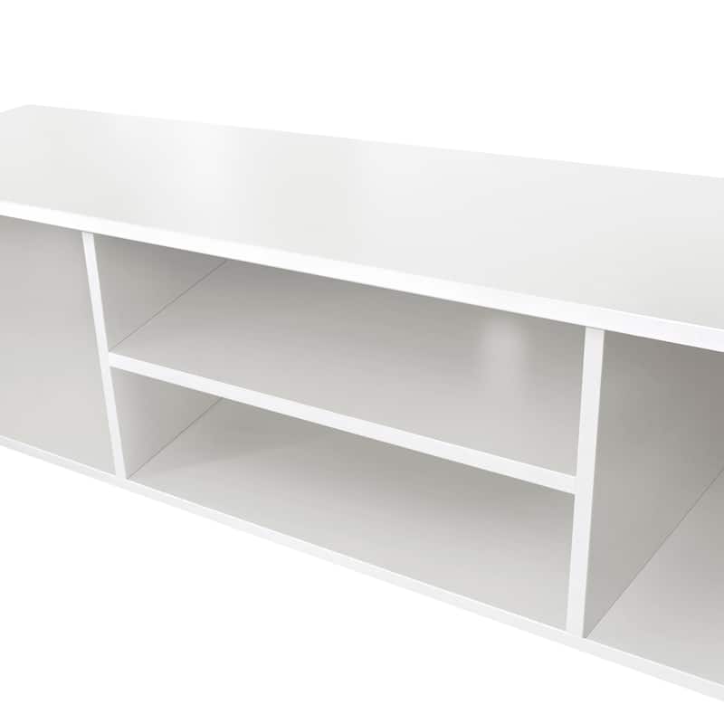 63" Modern TV Stand with Open Shelves & Cabinets for TVs Up to 70"