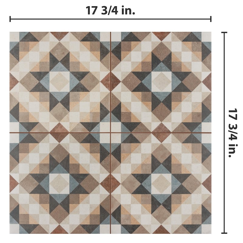 Merola Tile Kings Chester Natural 17-5/8" x 17-5/8" Ceramic Floor and Wall Tile