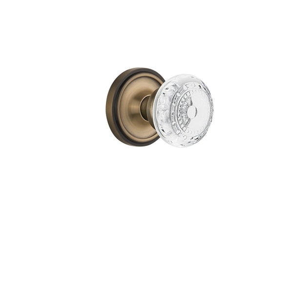Nostalgic Warehouse CLACME_PSG_238_NK Vintage Crystal Meadows Passage Door Knob Set with Classic Rose and 2-3/8" Backset